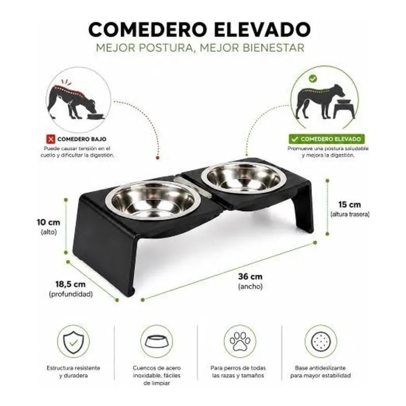 Kompi Comedero doble elevado